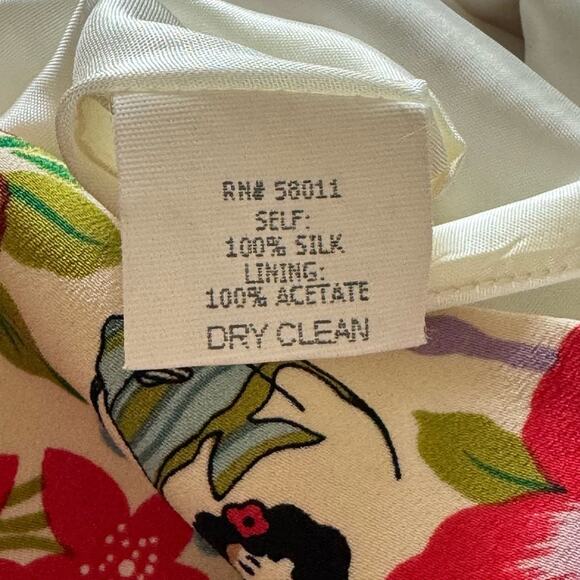 Vintage David Meister Aloha Hawaii Hula Summer Dress 100% Silk Neimans Size 8 - Picture 11 of 15